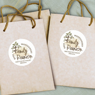 Wasserfarben Familien-Wiedervereinigungs-Skript Ba Runder Aufkleber