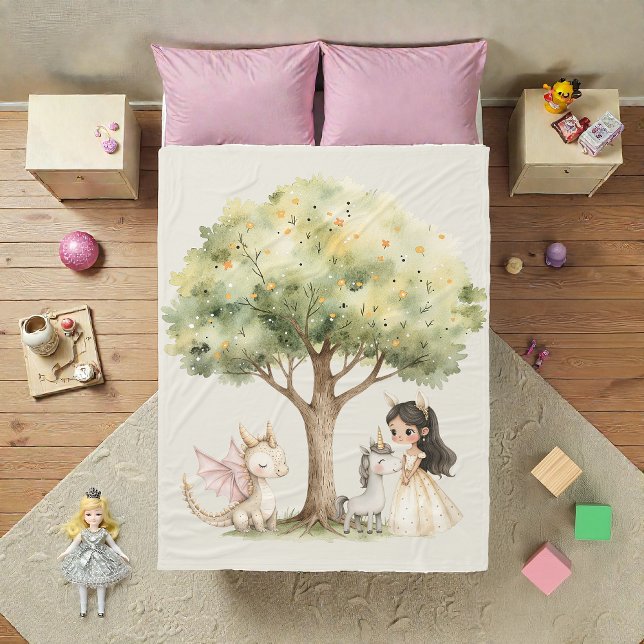 Wasserfarben-Fee-Prinzessin Whimsical Fleecedecke (Von Creator hochgeladen)