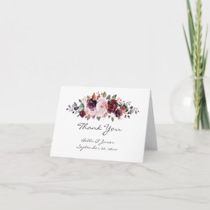 Wasserfarben Floral Boho Hochzeit Vielen Dank Noti Dankeskarte