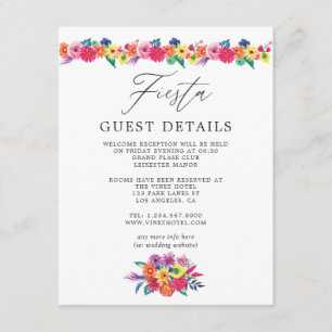 Wasserfarben Floral Fiesta Wedding Guest Details Begleitkarte