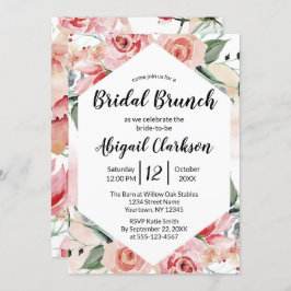 Wasserfarben Floral Hexagon Bridal Brunch Dusche Einladung