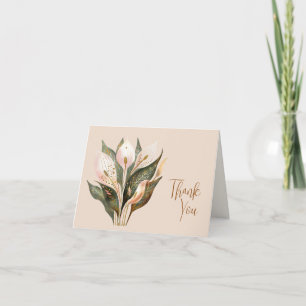 Wasserfarben Floral Peace Lily Custom geflochten Dankeskarte