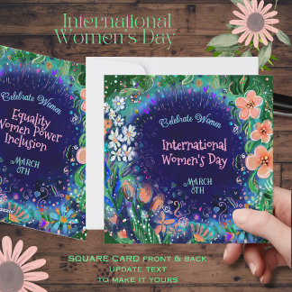 Wasserfarben floraler Frauentag Feiertagskarte