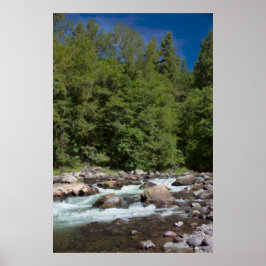 Wasserfarben-Fluss-Rapids Poster