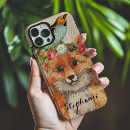 Wasserfarben Foxy Floral Friends Personalisierter iPhone 16 Pro Max Hülle