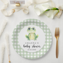 Wasserfarben Frog Baby Dusche Pappteller