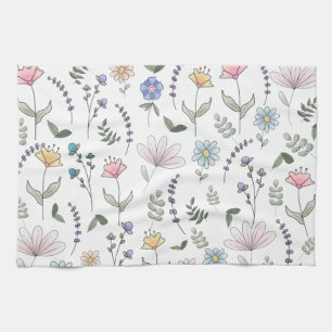 Wasserfarben-Frühling-Blume Geschirrtuch