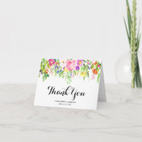 Wasserfarben Frühlingsblumen Hochzeit Danke Karte