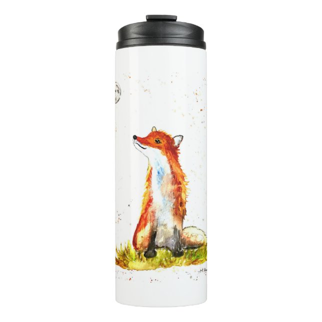 Wasserfarben-Fuchs-Wald-Tiere rustikales Baby Thermosbecher (Vorderseite)