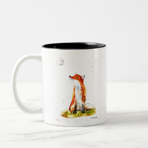 Wasserfarben-Fuchs-Waldtiere rustikal Zweifarbige Tasse