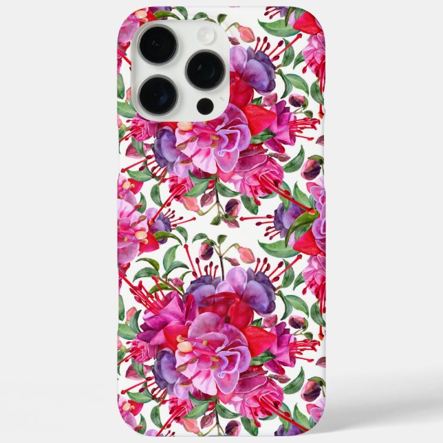 Wasserfarben Fuchsia Blooms Case-Mate iPhone Hülle (Rückseite)