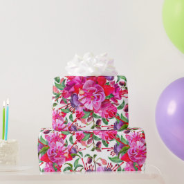 Wasserfarben Fuchsia Blooms Geschenkpapier