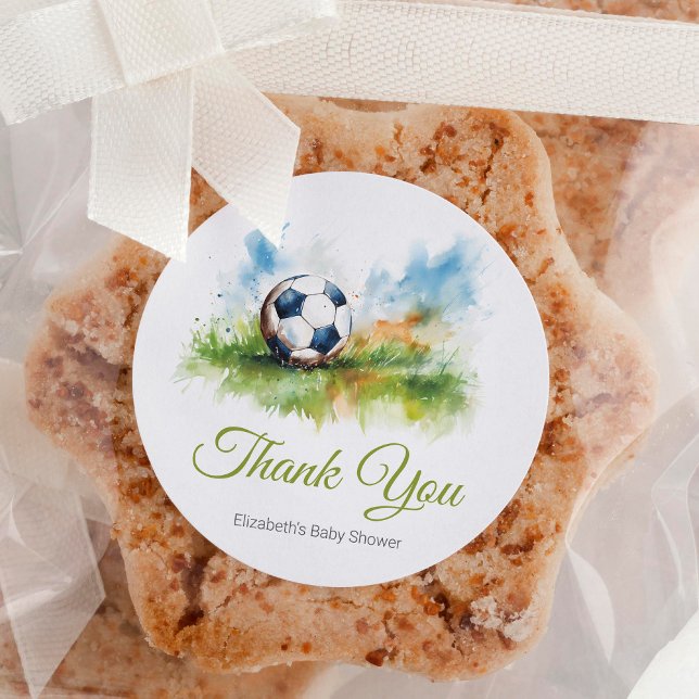 Wasserfarben-Fußball-Kinderdusche Runder Aufkleber (Von Creator hochgeladen)