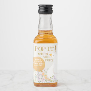 Wasserfarben Gänse Duck Wildblume Babydusche Alkoholflaschenetikett