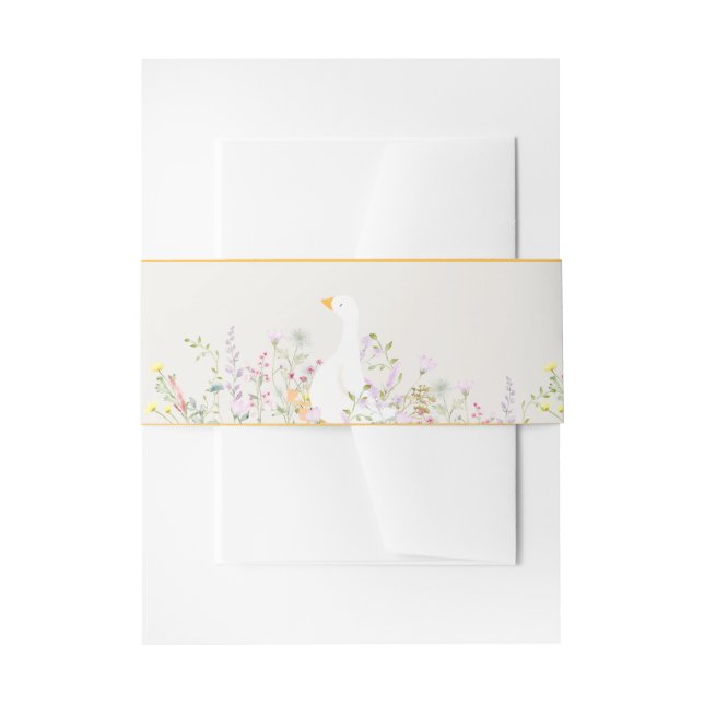 Wasserfarben Gänse Duck Wildblume Babydusche Einladungsbanderole (Vorderseite Beispiel)