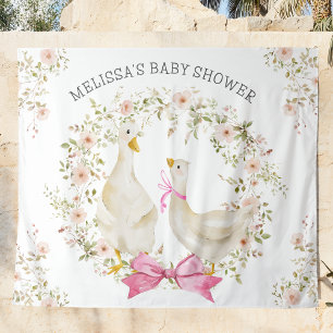 Wasserfarben Gänse Mama & Girl Blume Kinderdusche Wandteppich