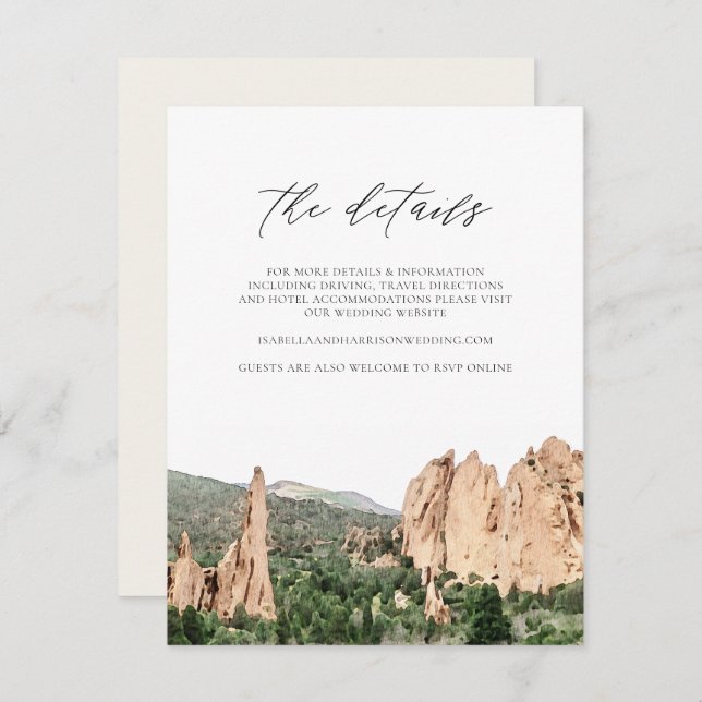 Wasserfarben-Garten des Götters Hochzeitskarte Einladung (Vorne/Hinten)