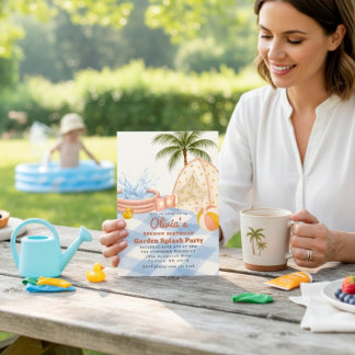 Wasserfarben-Garten-Splash-Party-Einladung Einladung