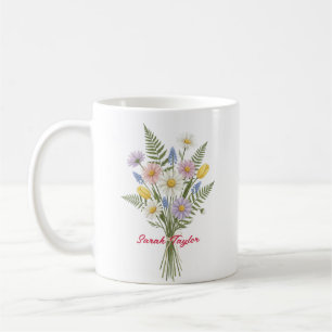 Wasserfarben-Geburtsblume Gänseblümchen Personalis Kaffeetasse