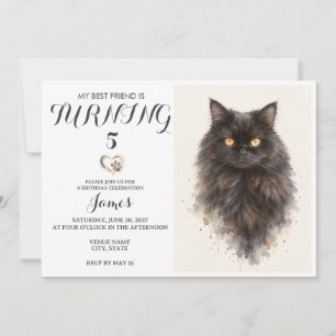 Wasserfarben-Geburtstagseinladung für Haustiere Einladung
