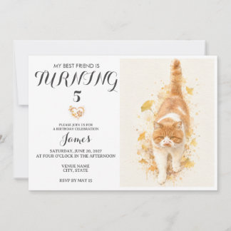 Wasserfarben-Geburtstagseinladung für Haustiere Einladung