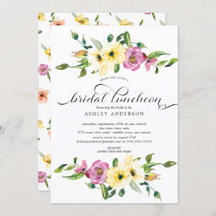 Wasserfarben Gelb und Violett Blumenbräu Einladung