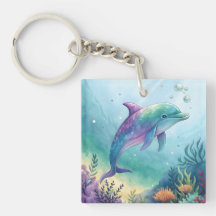 Wasserfarben gemalter Delfin