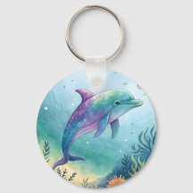 Wasserfarben gemalter Delfin