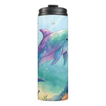 Wasserfarben gemalter Delfin