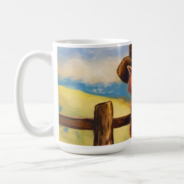 Wasserfarben gemalter Katzenvater Kaffeetasse (Links)