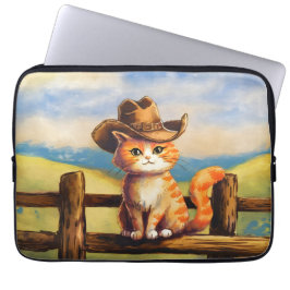 Wasserfarben gemalter Katzenvater Laptopschutzhülle