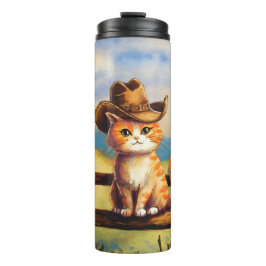 Wasserfarben gemalter Katzenvater Thermosbecher