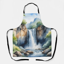 Wasserfarben gemalter Wasserfall