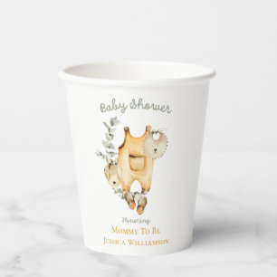 Wasserfarben-Gender-Neutral-Boho-Babydusche Pappbecher