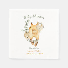 Wasserfarben-Gender-Neutral-Boho-Babydusche Serviette