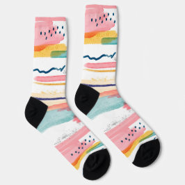 Wasserfarben Geometrisch abstrakt minimalmodern Socken