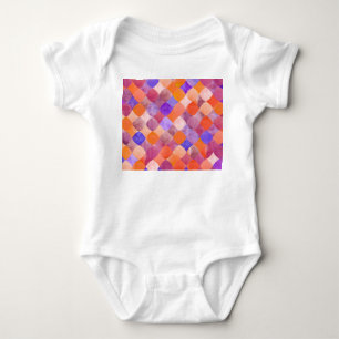 Wasserfarben geometrisch, arabische Fischwaagen. Baby Strampler