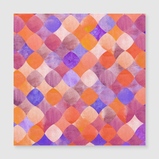 Wasserfarben geometrisch, arabische Fischwaagen. Magnetkarte (Vorderseite)