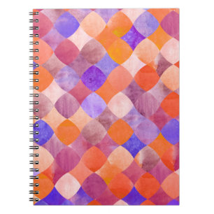 Wasserfarben geometrisch, arabische Fischwaagen. Notizblock