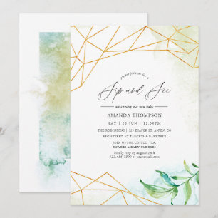 Wasserfarben Geometrische Seite und Siehe Einladung