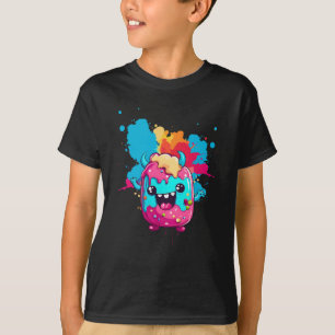 Wasserfarben gespritztes Bonbon-Monster T-Shirt