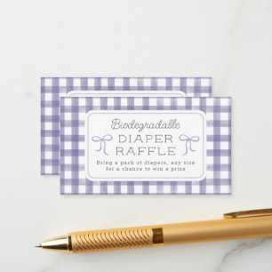 Wasserfarben Gingham Lila Diaper Raffel Klein Begleitkarte