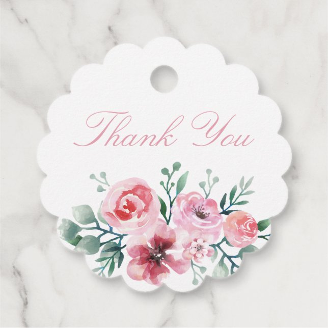 Wasserfarben-Giraffe Ribbon-Girl Geburtstag Geschenkanhänger (Rückseite)