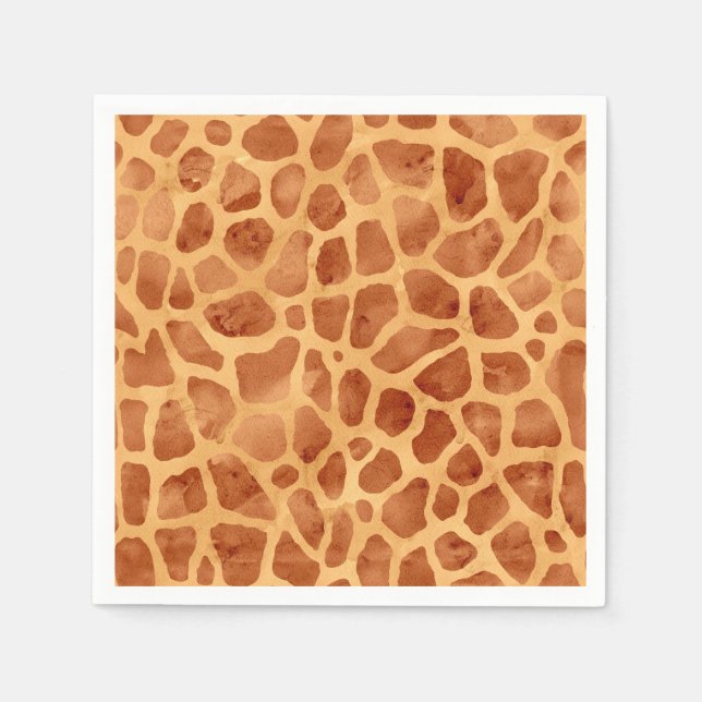 Wasserfarben-Giraffen-Druck Serviette (Vorderseite)