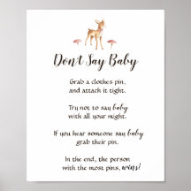 Wasserfarben-Girl-Deer Say Baby Shower Game