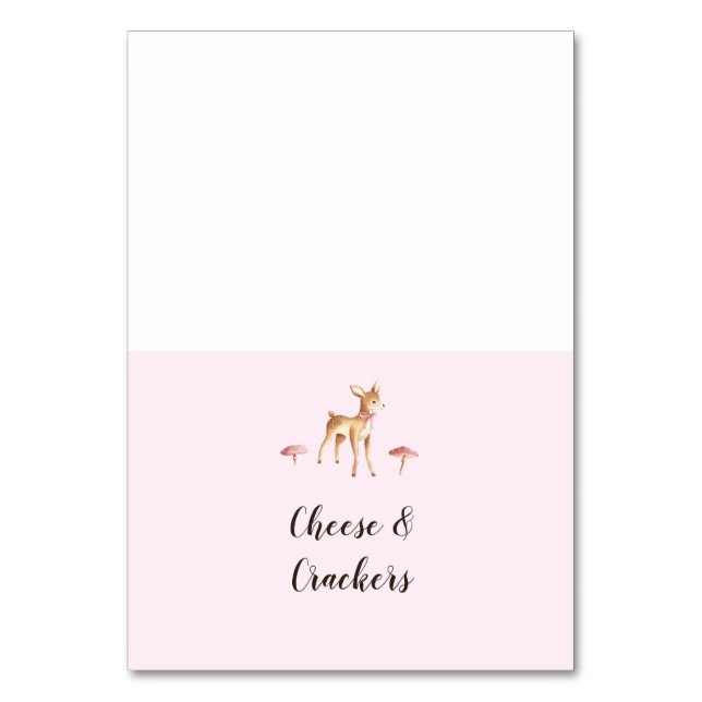 Wasserfarben-Girl-Pilze-Buffet-Lebensmitteletikett Tischnummer (Vorderseite)