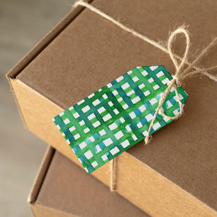 Wasserfarben-Gitter - grün Geschenkanhänger