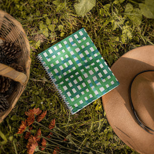 Wasserfarben-Gitter - grün Notizbuch