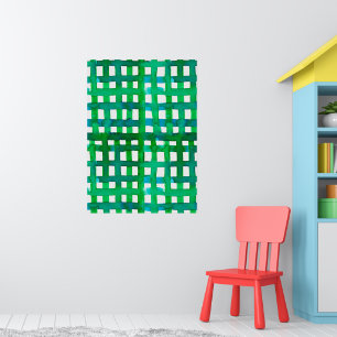 Wasserfarben-Gitter - grün Poster