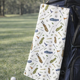 Wasserfarben-Golf-Muster Golfhandtuch Golfg Sche